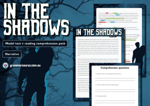 Year 6 Model Text – Narrative – In the shadows