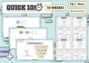 Year 6 Maths – Quick 10 – Term 1