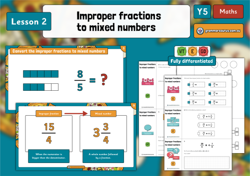 Year 5 Fractions – Improper fractions to mixed numbers – Lesson 2 ...