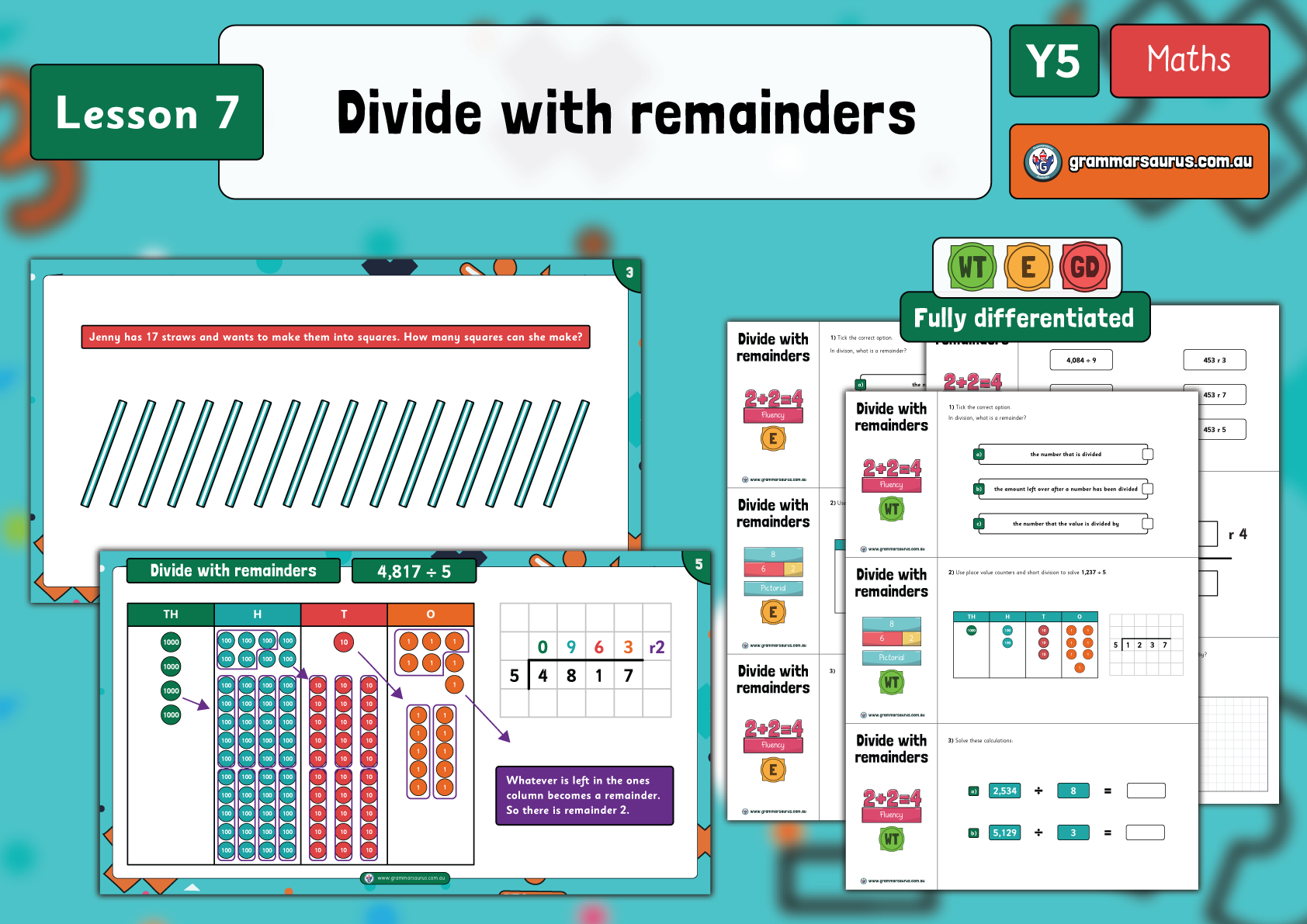 Year 5 Maths – Multiplication and Division – Divide with remainders ...