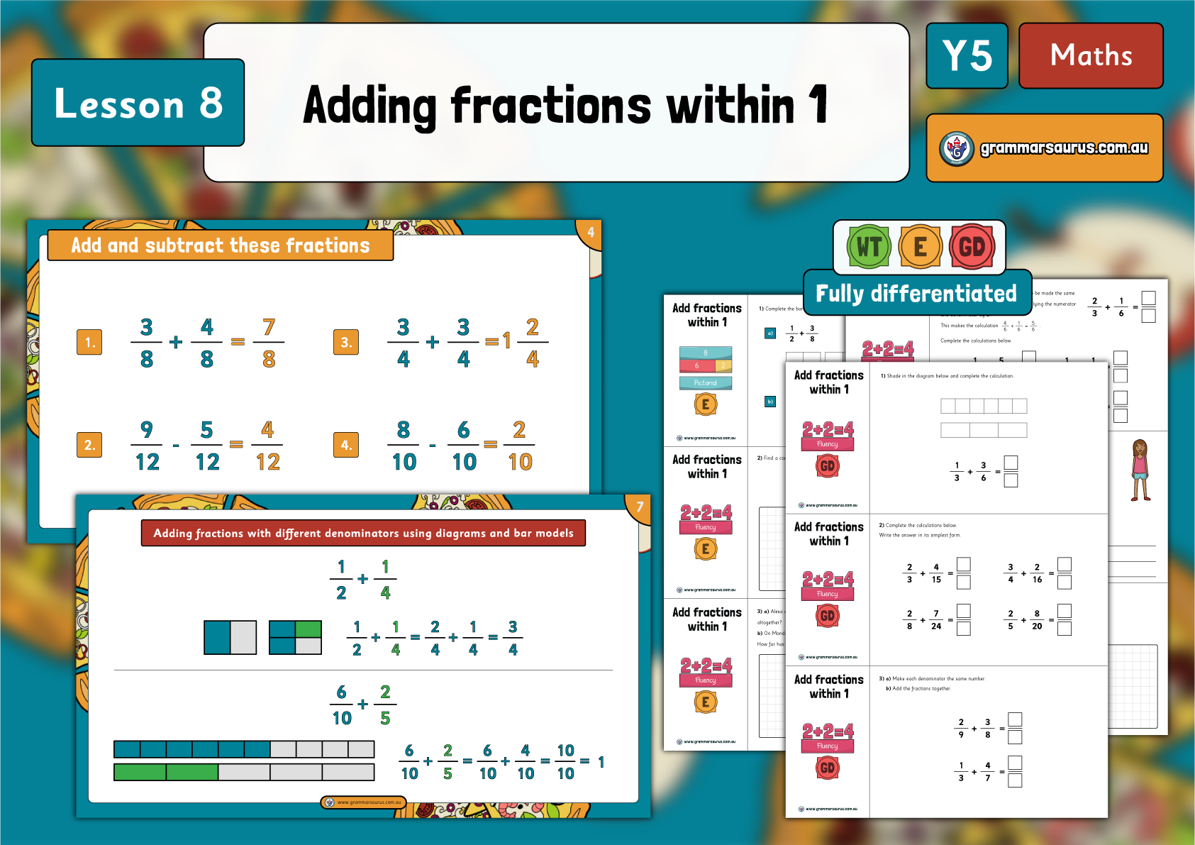 add fractions within 1 problem solving