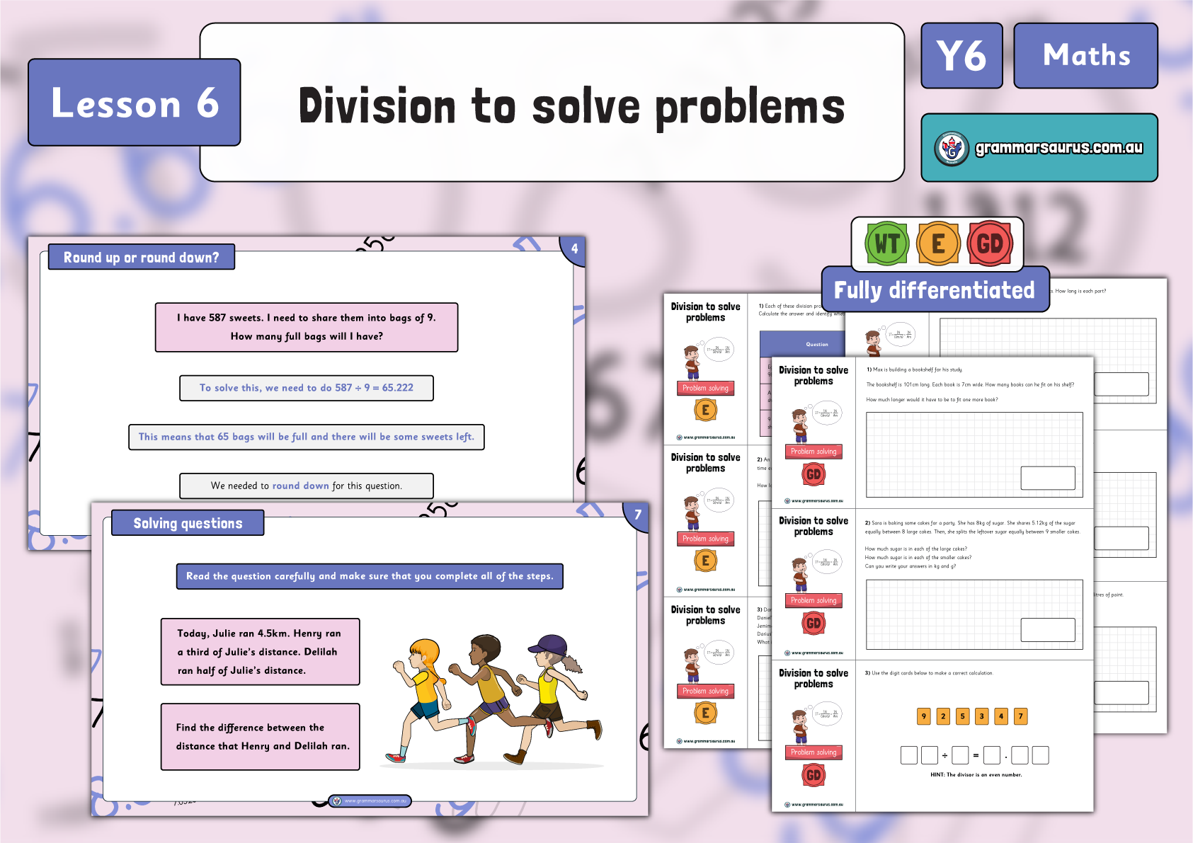 Year 6 Decimals – Division to solve problems – Lesson 6 - Grammarsaurus ...